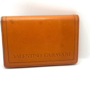 Valentino Garavani embossed leather card case wallet good condition (Val-1)